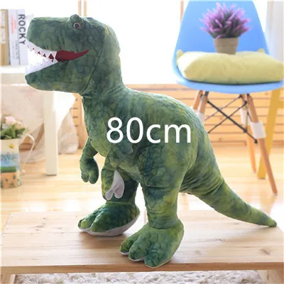 green 80cm 1 шт. 70/80/110 см динозавров плюшевые игрушки хобби мультфильм тираннозавр Трицератопс плюшевые игрушки куклы для детей для маленьких мальчиков подарок на день рождения - Цвет: green 80cm