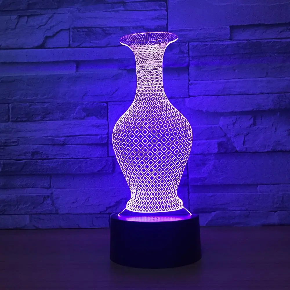 Уникальные подарки романтическая ваза для любви цветок розы 3D светодиодный