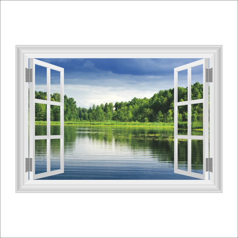 

3D наклейка на стену "Лесной пейзаж"