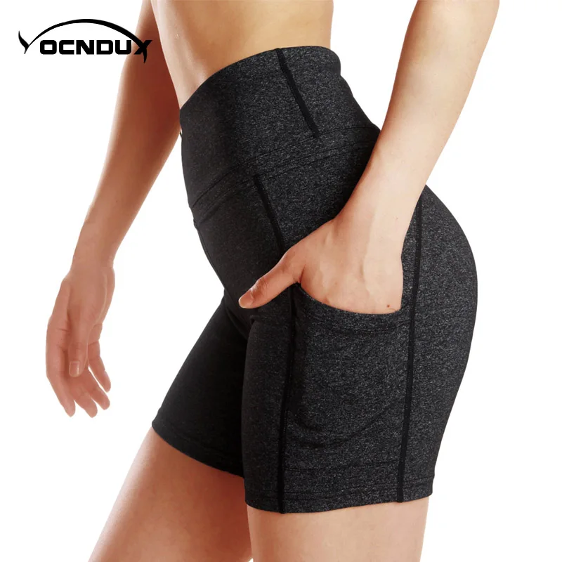 Dark gray Yocndux женские профессиональные спортивные шорты для бега быстросохнущие высококачественные облегающие шорты для йоги эластичные фитнес-шорты - Цвет: Dark gray