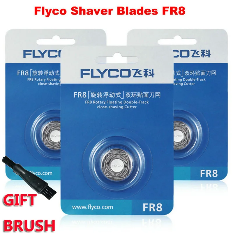 FR8 blade 3pcs Запасные части для электробритва FLYCO оригинальная Улучшенная сменная бритвенная головка подходит для FS375 FS376 FS378 FS379 все запчасти - Цвет: FR8 blade 3pcs
