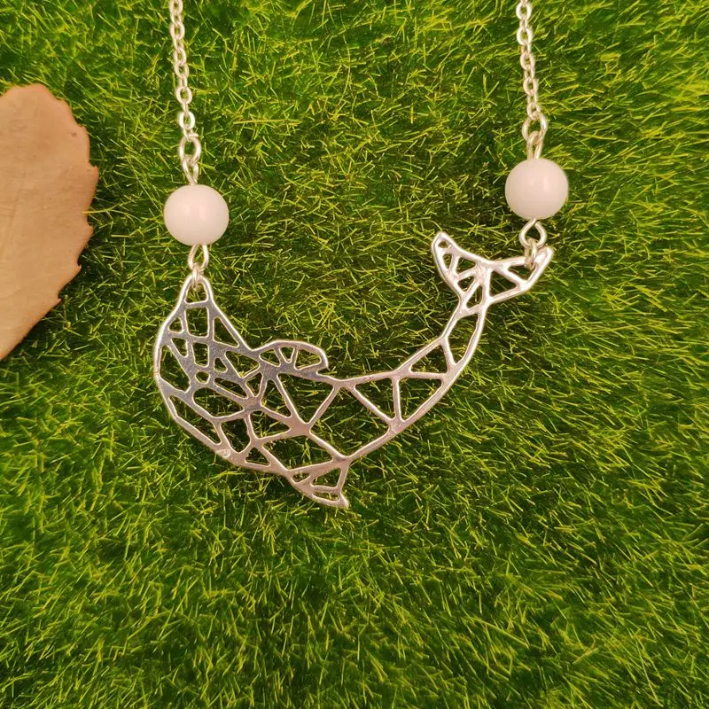 Кулон с позолоченными и серебряными бусинами 4 цвета ожерелье дельфинами |