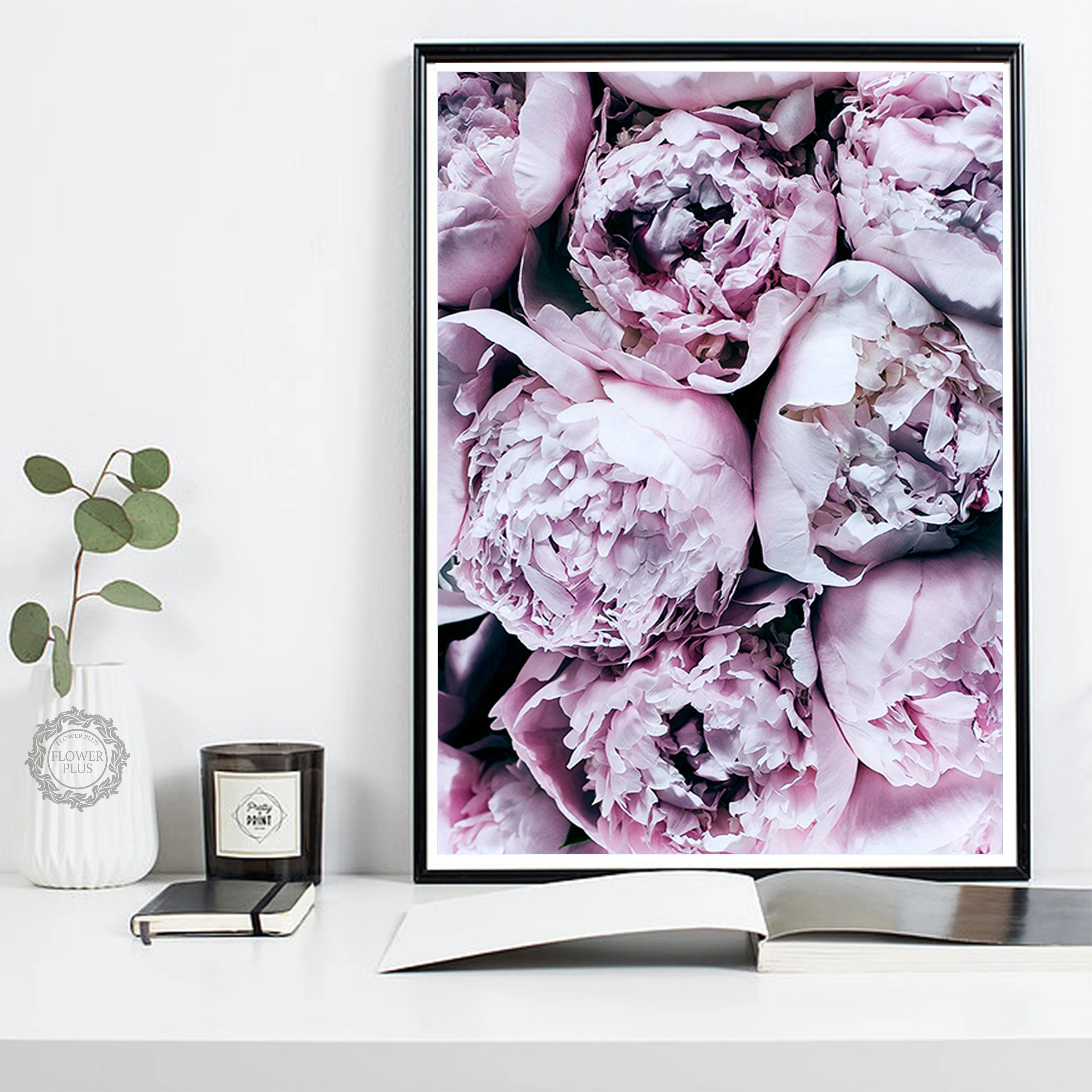 Decoracion салон Абстрактная живопись фиолетовый пион Плакаты и принты настенный