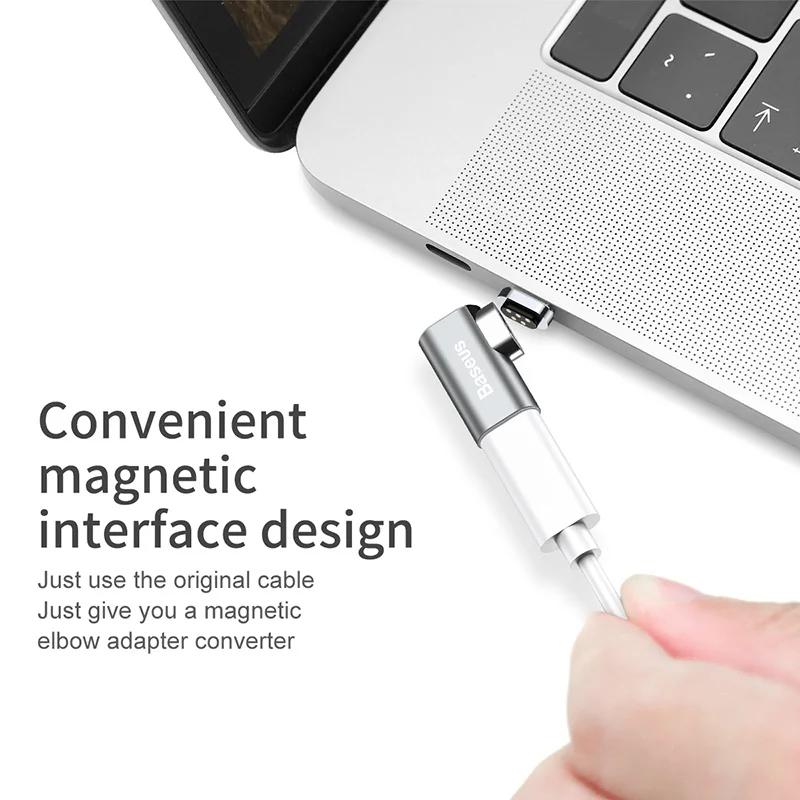 BASEUS Brand For Macbook Original Charging Cable Changed to Magnetic Type-C Elbow Adapter Converter | Электроника