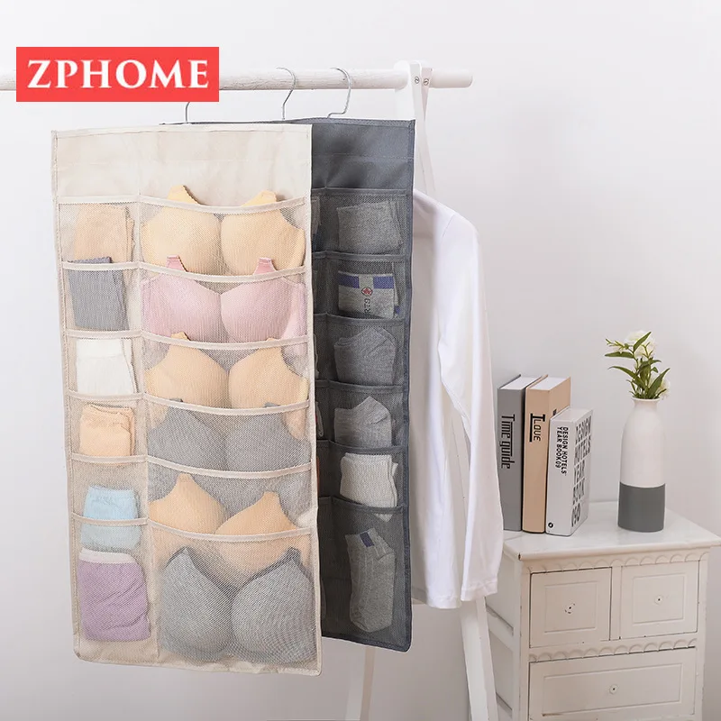 Носки для хранения нижнего белья простая двусторонняя сумка настенная ткань