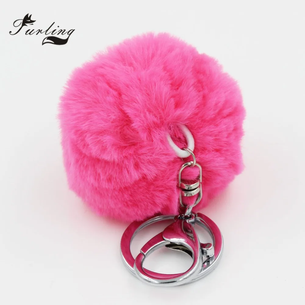 Мех животных Линь DIY 1 шт. 6 см искусственного кролика pom мяч брелок | Украшения и