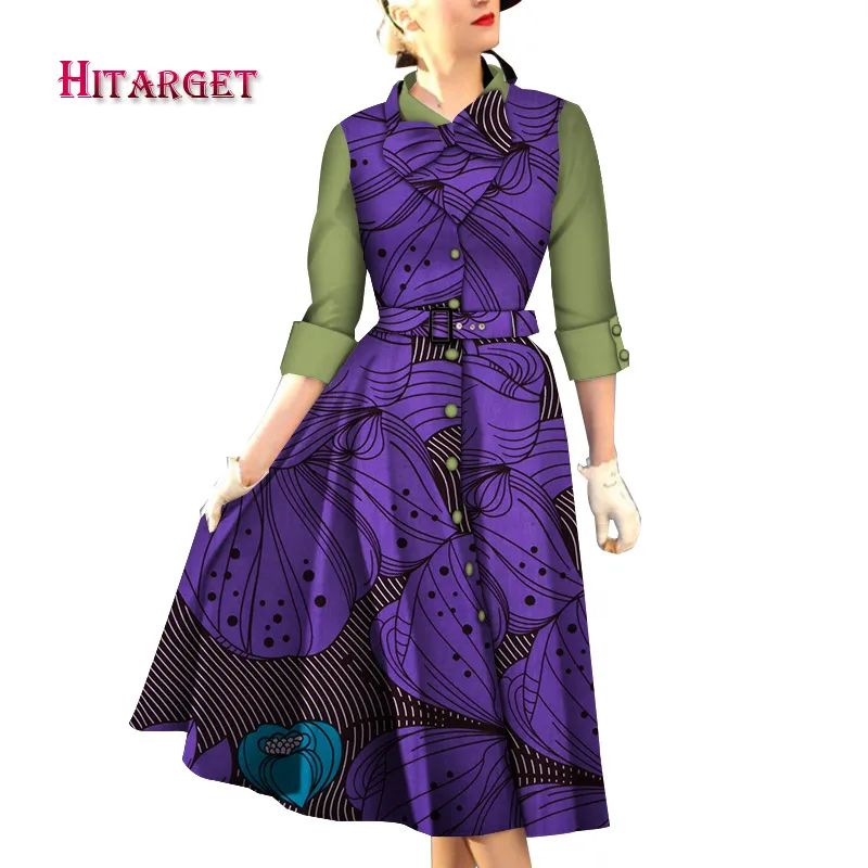 dresses set for women 2 pieces suit top+dress customizable dashiki wax print cotton Hitarget  africa dresses for women WY4506