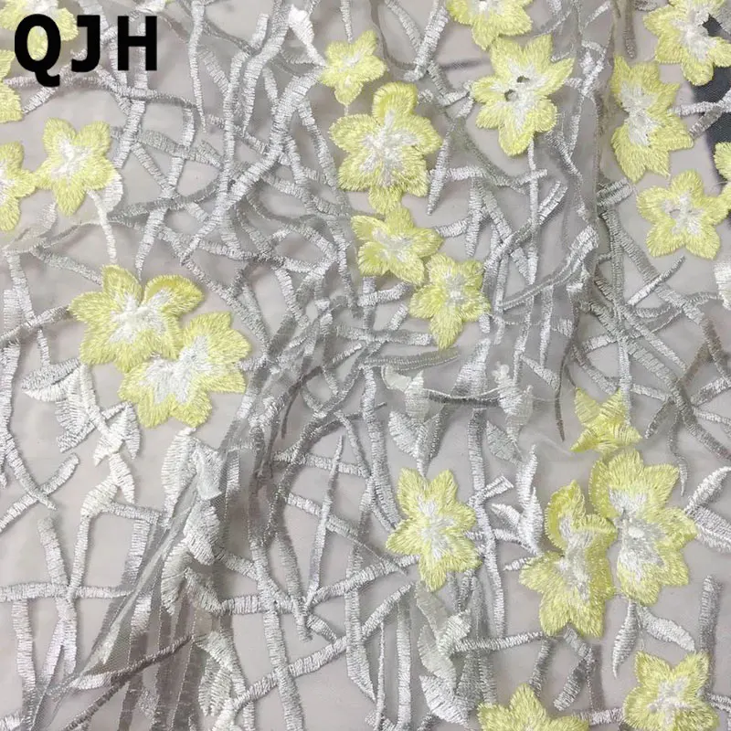1 ярд QJH горячая Распродажа французское кружево дешевая африканская светло
