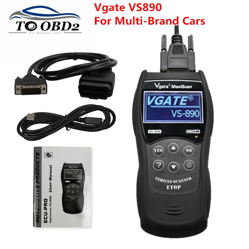 

Бесплатная доставка, Новый считыватель кодов VGATE VS890 OBD2, универсальный сканер OBD2, многоязычный автомобильный диагностический инструмент Vgate...