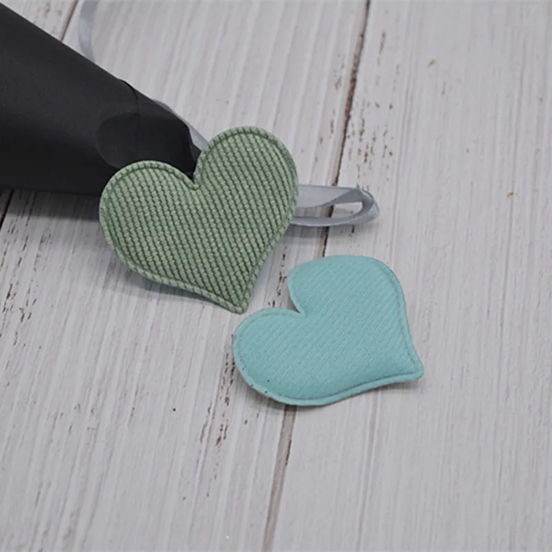 green-10pcs 5*3,5 см DIY ручной работы сердце швейная аппликация для детской заколки для волос аксессуары - Цвет: green-10pcs
