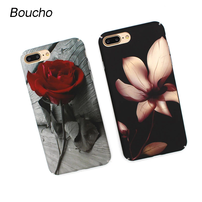 Чехол для iphone 6 s plus 7 Plus Классический Цветочный твердый матовый пластик чехол