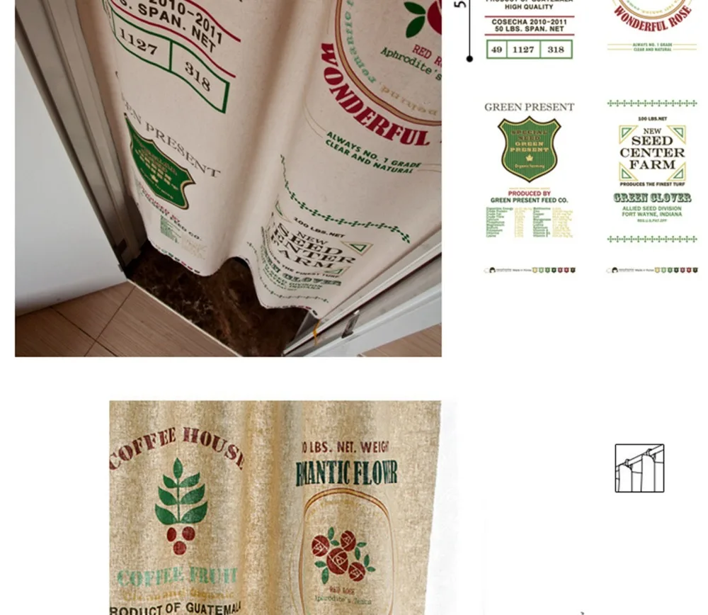 FUYA кухня Ресторан Декоративные половина занавес короткий французский кафе стиль