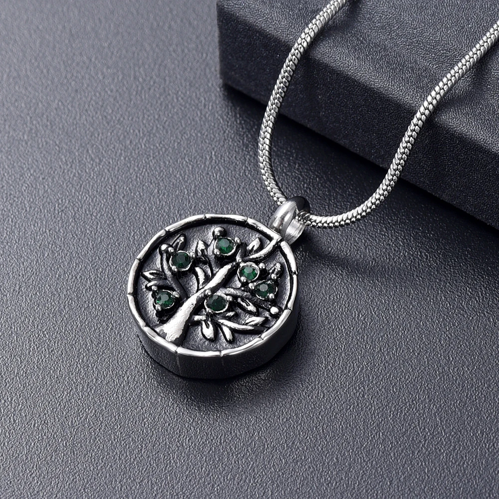 IJD10746 Hold Green Zircon Circle Of Life ожерелье для кремации Urn праха любимого человека памятные