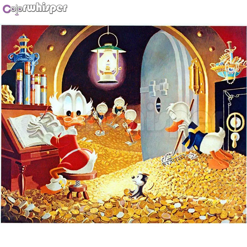 6 Алмазная живопись полный квадрат/круглый камень дрель Daimond картина фантазия мультфильм утка деньги Вышивка крестиком Картина 695DP - Цвет: 6