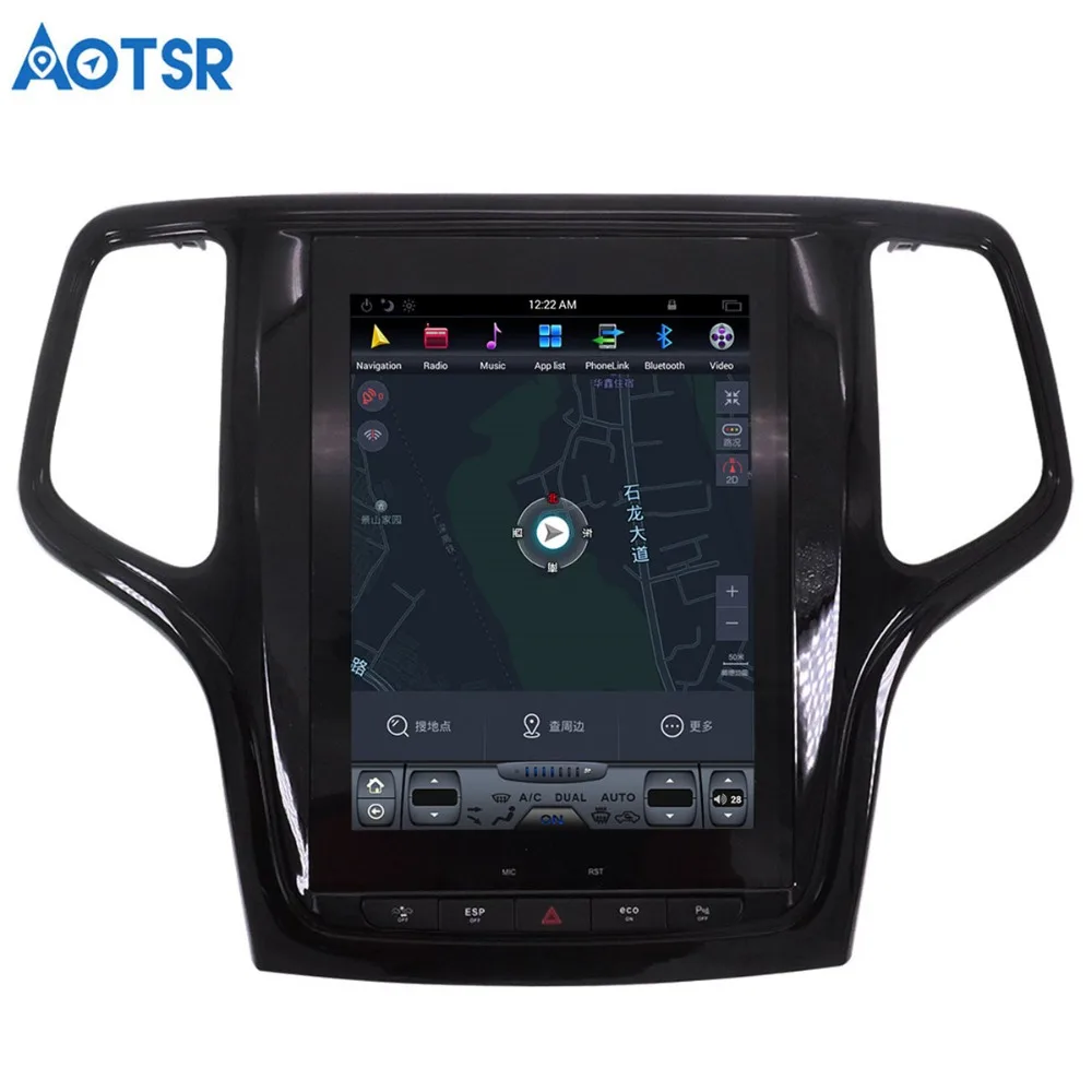 Автомобильный GPS-навигатор Aotsr в стиле Tesla на Android для JEEP Grand Cherokee 2014-2018 золотистый и