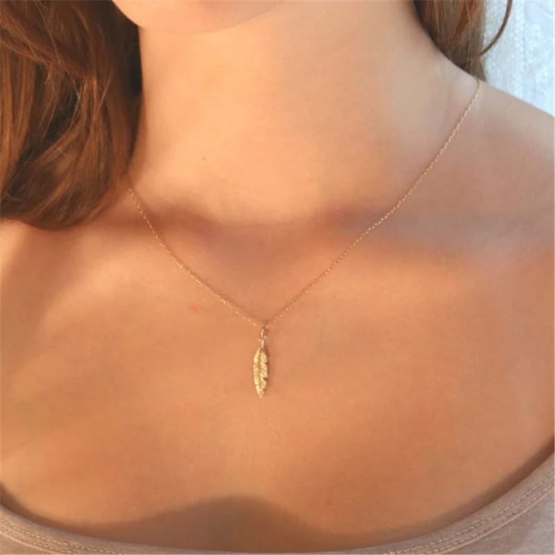 Простое Ожерелье с перьями птицы. Элегантное ожерелье натуральными подарок для