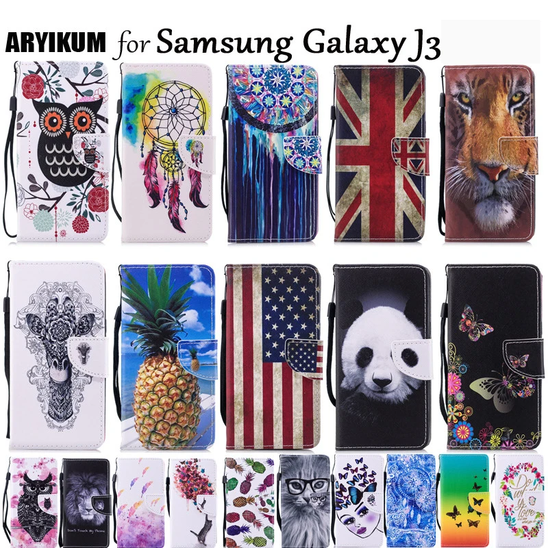Для samsung Galaxy J3 J320 J320F 2016 люкс Флип кожаный бумажник Стенд силиконовый чехол