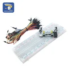 Белая макетная плата MB102 3,3 В5 В, модуль питания + MB-102 830 точек, Прототипная хлебопечка для комплекта arduino + 65 Джампер-проводов, оптовая продажа