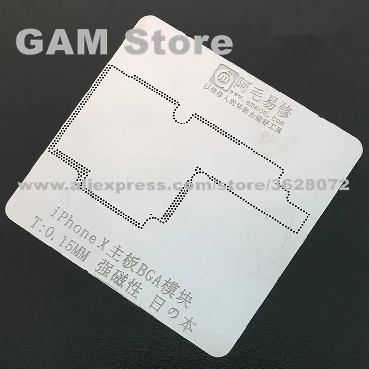 

For iPhone X Motherboard BGA Stencil Positioning Mold Steel Reballing Plate 0.15mm Thickness Anti Drum-up Strong magnetic New