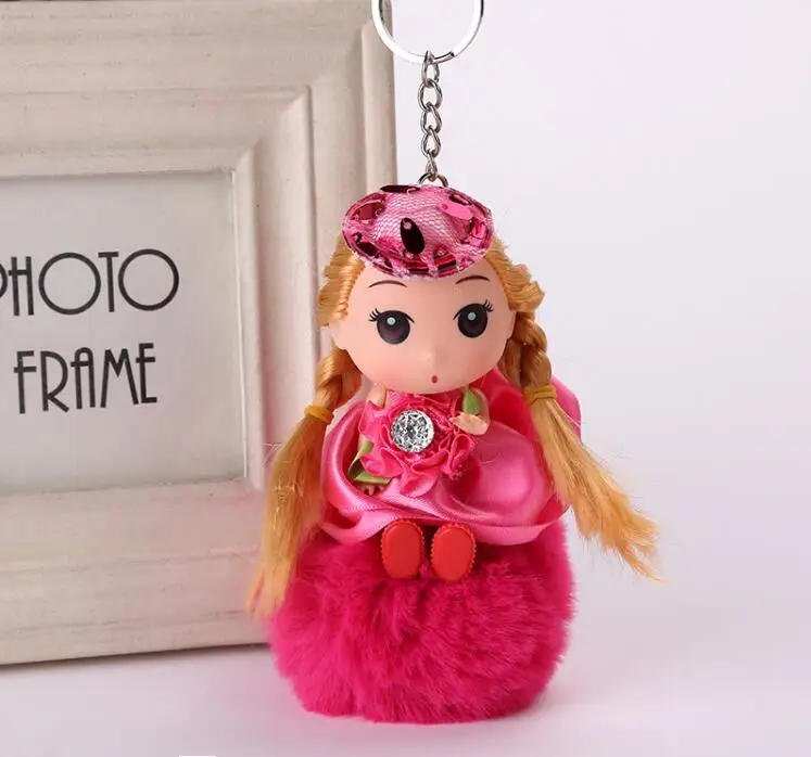 fashion Key Chains girls mini dolls plush and stuffed flower dress toys birthday gifts baby girl's first doll 18CM | Украшения и
