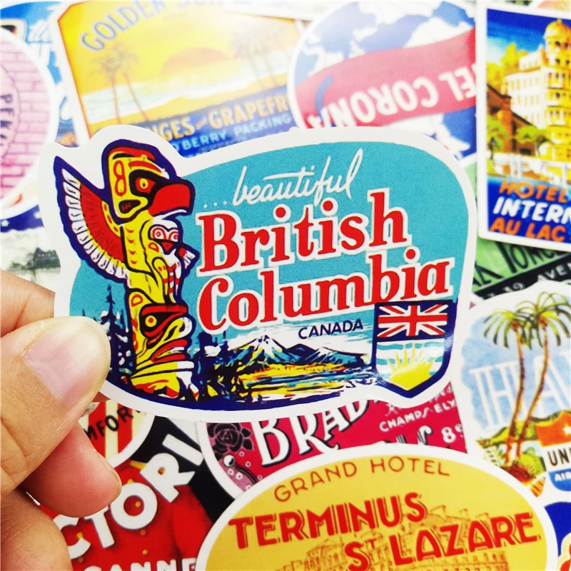 Mix 55 шт. Ретро стиль путешествия отель Логотип наклейки с гавайской тематикой для