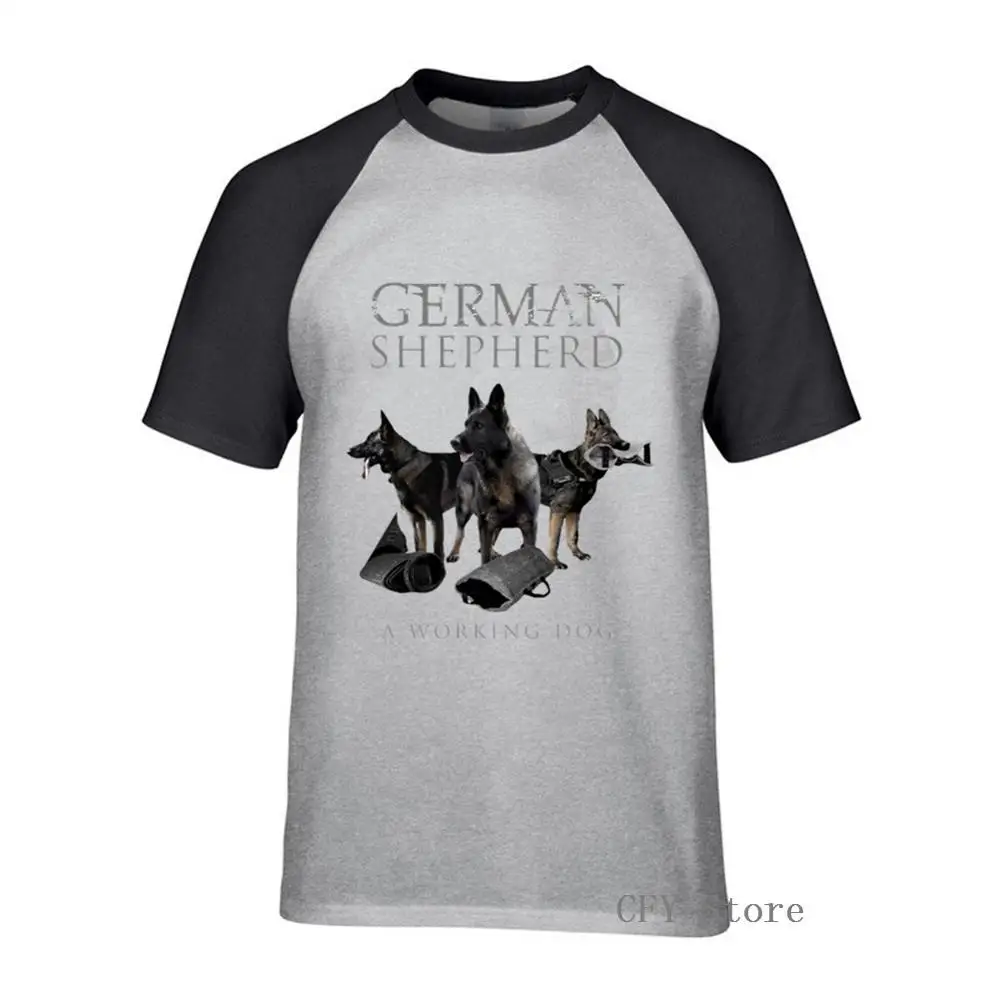 Немецкая овчарка Собака GSD Футболка с принтом мужская летняя футболка круглым