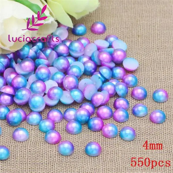 4mm Lucia Crafts 3/4/5/6/8 мм: полукруглый искусственный жемчуг Скрап полукруглые бусины для самостоятельного изготовления одежды/чехол для телефона/украшения для ногтей, F0315 - Цвет: 4mm