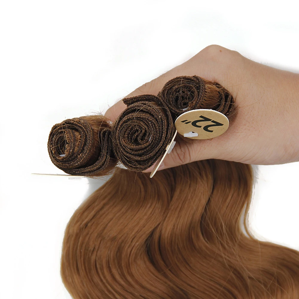 Объемные волнистые волосы для наращивания черный коричневый цвет 18 20 22 дюйма