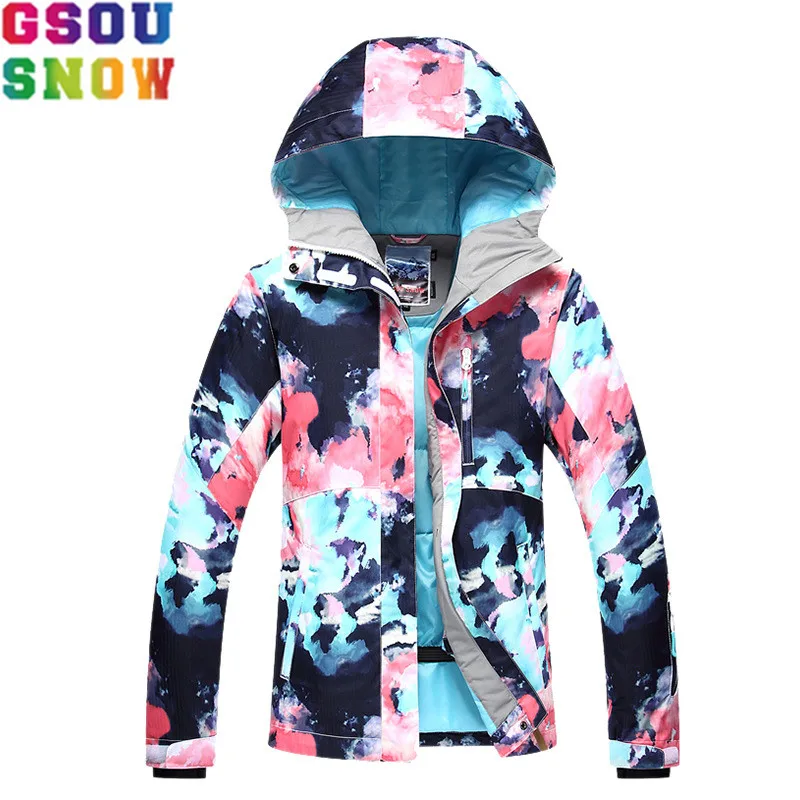 Женская лыжная куртка GSOU SNOW для зимнего спорта, теплая, водонепроницаемая, ветрозащитная, для активного отдыха на природе, одежда для сноуборда.