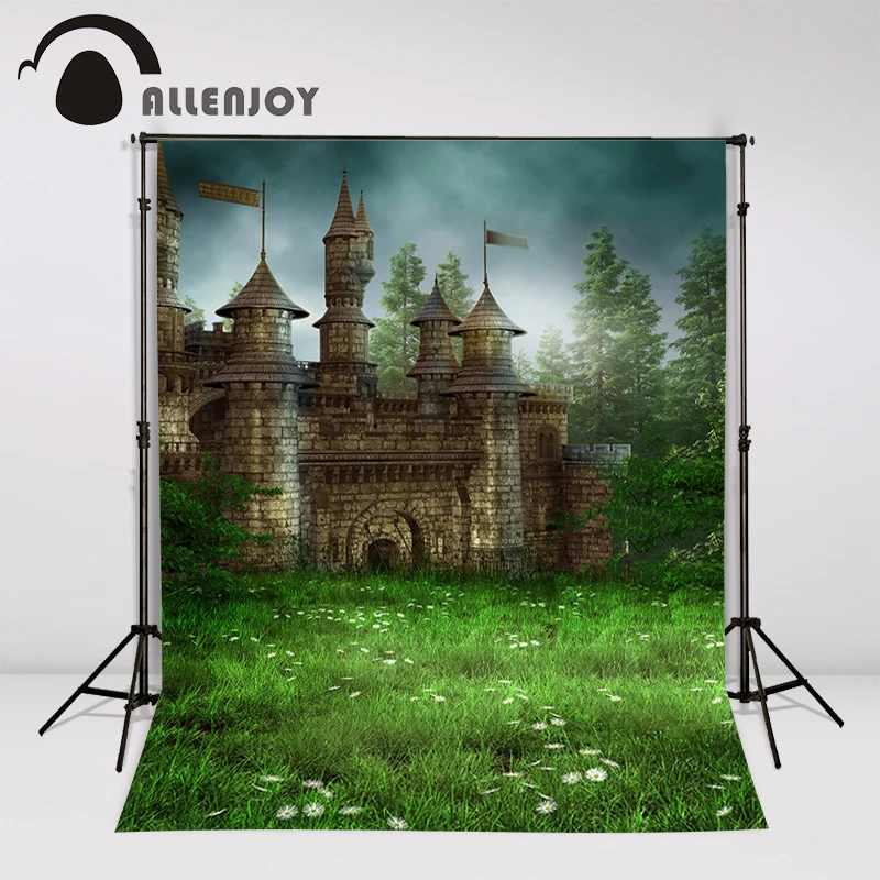 Allenjoy Vinyl photo studio Background The castle grassland fairyland blurring backdrop picture children's photocall | Электроника