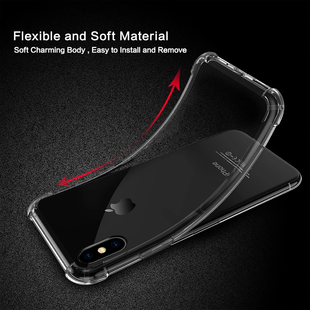 Прозрачный противоударный чехол FLOVEME для iPhone 6 6s 7 Plus силиконовый X 8 5 5S SE полный