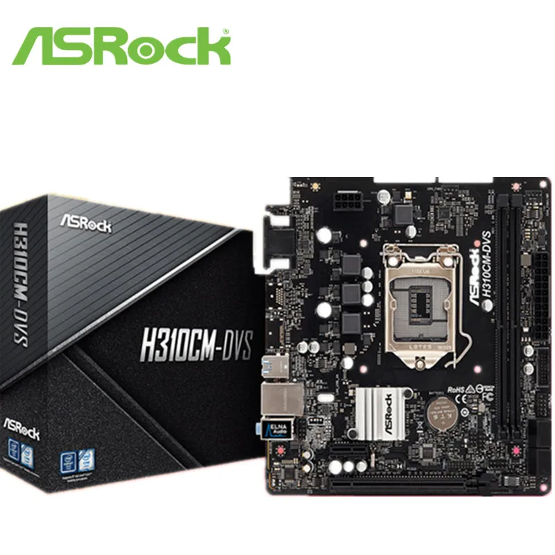 Полная новая технология ASRock H310CM-DVS материнская плата восьми поколения H310 Чип поддержка WIN7 система