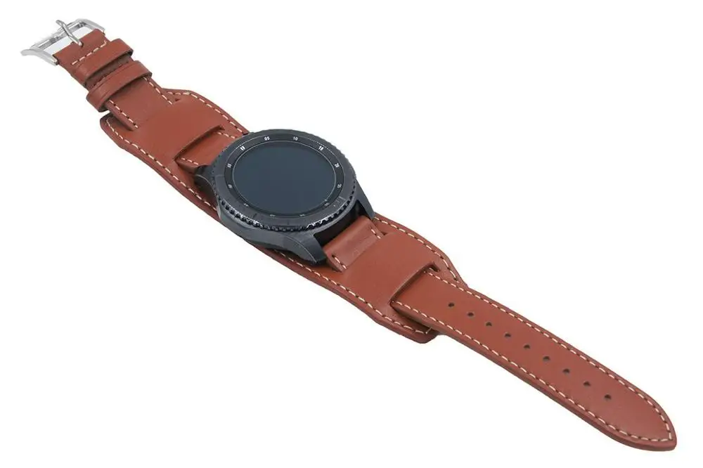 22 мм ремешок для часов из натуральной кожи браслет+ инструмент для samsung gear S3 Frontier/S3 Classic - Цвет ремешка: brown