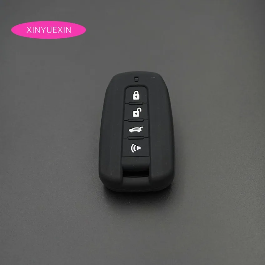 

Xinyuexin Silicone Car Key Cover Case FOB for SSANGYONG TIVOLAN ACTYON KYRON Korando Rodius Remote Key Car-styling 4 Button