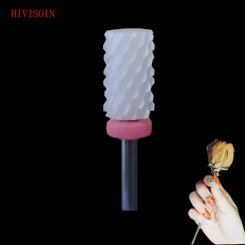 

5Pcs White Ceramic Nail Drill Bit - Large Barrel Bit - 3XC (0078.066)
