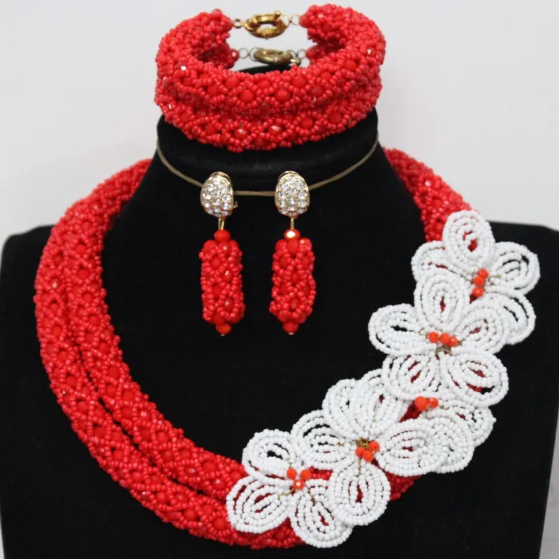 4UJewelry изящные свадебные комплекты ювелирных изделий красный и зеленый/красный