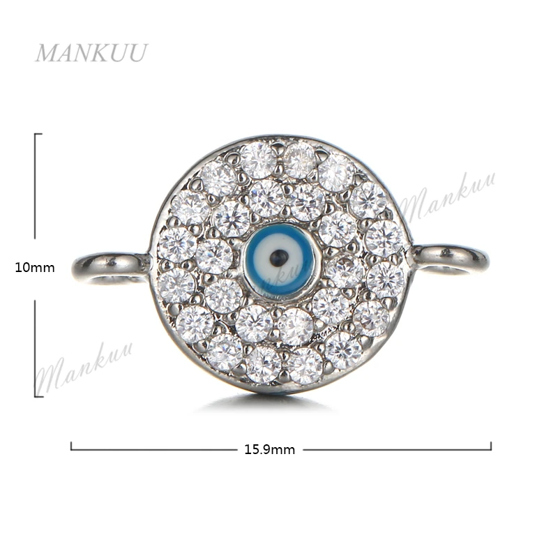 Кулон с белым кубическим цирконием круглой формы очаровательный медный