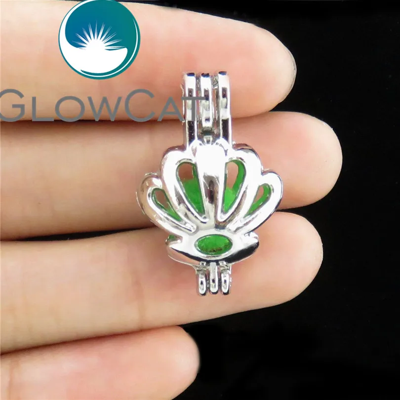 10x K598 Shell Flower Pearl Cage Jewelry Making Bead Pendant Essential Oil Diffuser Aroma Locket For Oyster | Украшения и