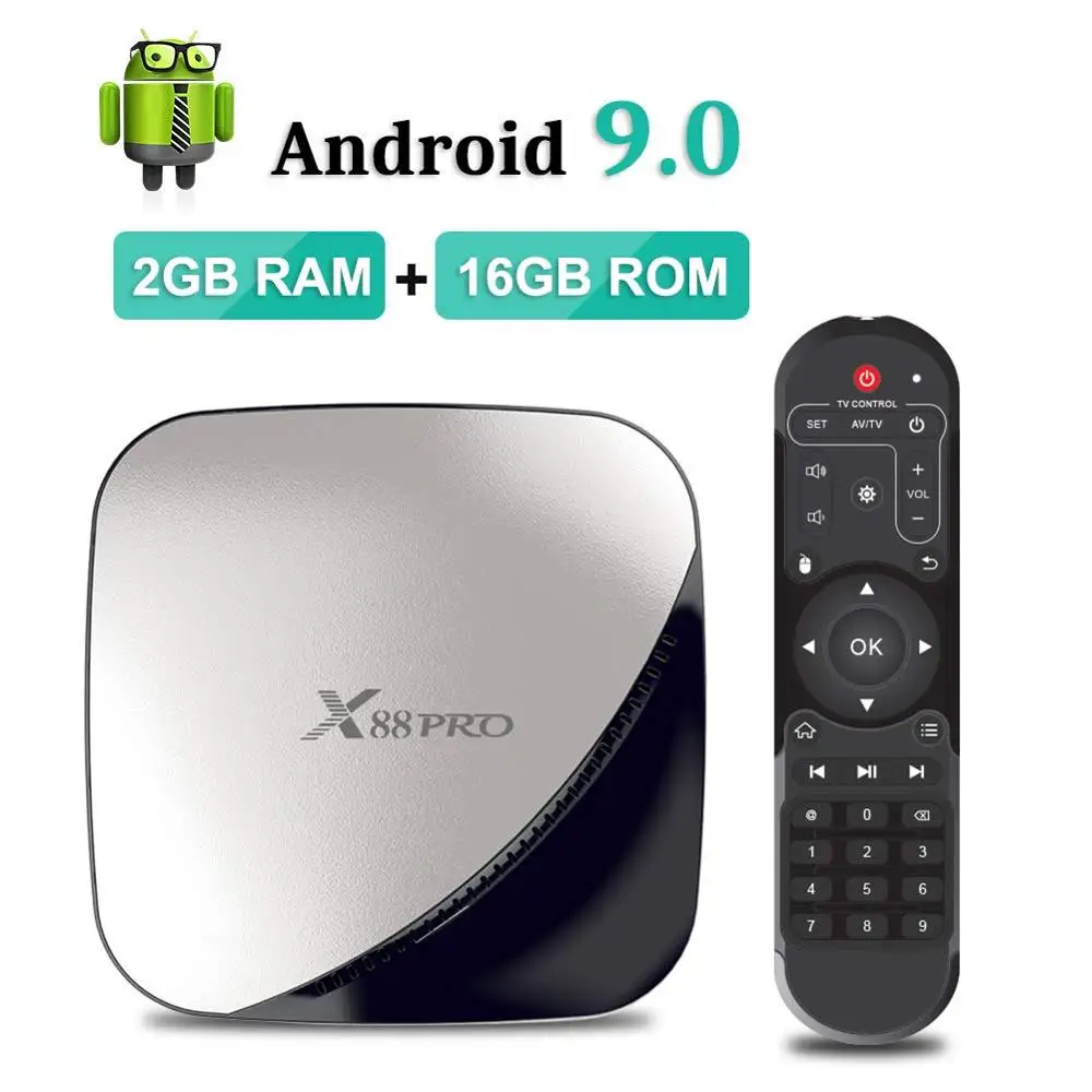 ТВ приставка Android 9 0 X88 Pro Rockchip RK3318 четырехъядерный H.265 телеприставка 2 4G & 5G двойной