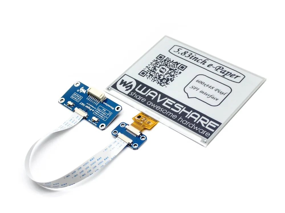 600x448 5 83 дюймов E-Ink дисплей шляпа для Raspberry Pi SPI интерфейс Цвет: черный белый |