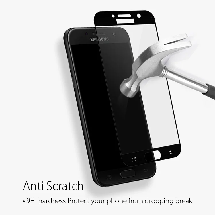 3D полноэкранное закаленное стекло для samsung A3 A5 A7, Защитная пленка для экрана A3 A310 A5 A510 A7 A710, золотое, черное
