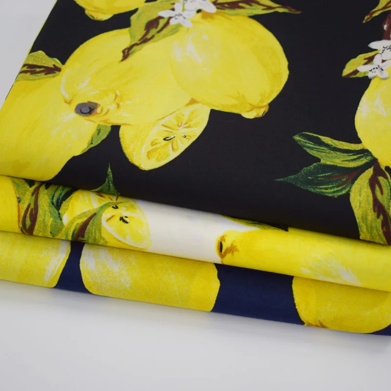 3 вида цветов лимонная реактивная окрашенная ткань из чистого хлопка для платья