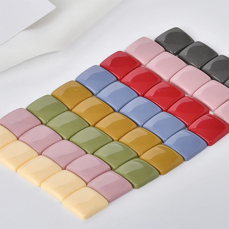 Новое поступление 60 шт./лот цветная печать 17 мм геометрия квадратная форма бусины