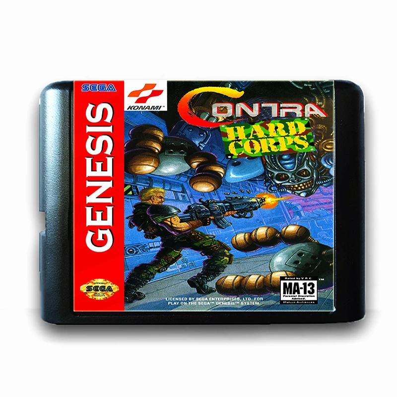 Жесткий корпус Contra для 16-битной игровой карты Sega MD Mega Drive консоли Genesis видеоигр PAL