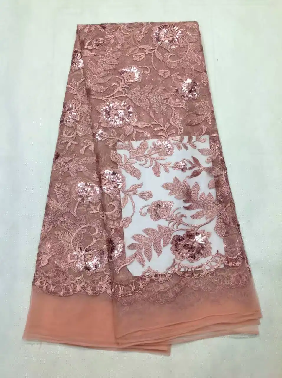 2017 Latest Net Lace Sequins Fabric For Wedding Sewing Accessories High Quality African French | Дом и сад