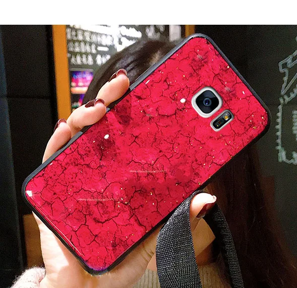 Red Модные Мрамор блестящий чехол для samsung Galaxy A8 плюс A6 A7 A9 S10 S10E крышка на J4 J6 J8 A10 A20 A20E A30 A40 A50 A60 A70 - Цвет: Red