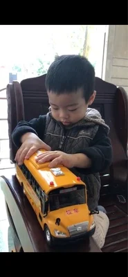 Big Size Children School Bus Toy Model with Inertia Car, Sound, and Light for Kids Toy image 6