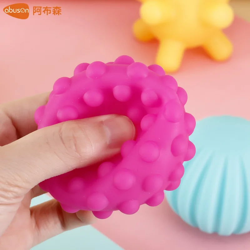 LXXU 4 шт. Детские мячи для снятия стресса мягкие резиновые многожильные сообщения