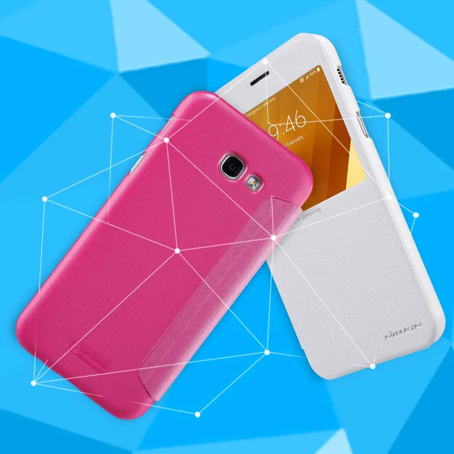 Case для Samsung galaxy a7 2017 a720f cover case NILLKIN Искра кожа телефон откидная крышка с Смарт окно |