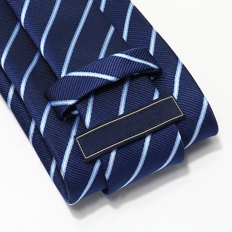 Высококачественные классические синие полосатые галстуки для мужчин деловой